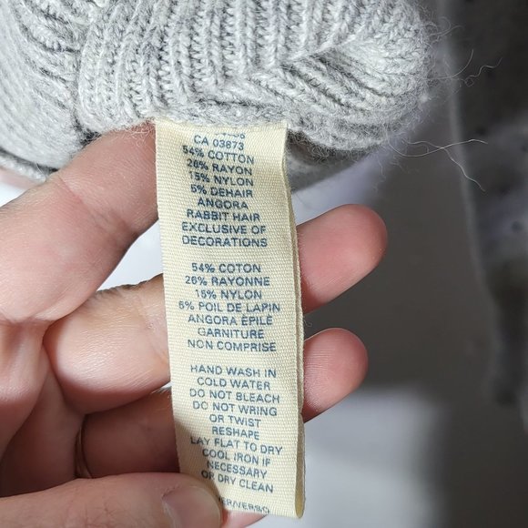 American Eagle Womens Angora Beaded Cropped Cardigan Sweater Medium Y2K - Picture 5 of 9